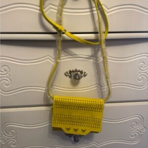 Stella & Dot Yellow Crossbody with Perforated Detailing